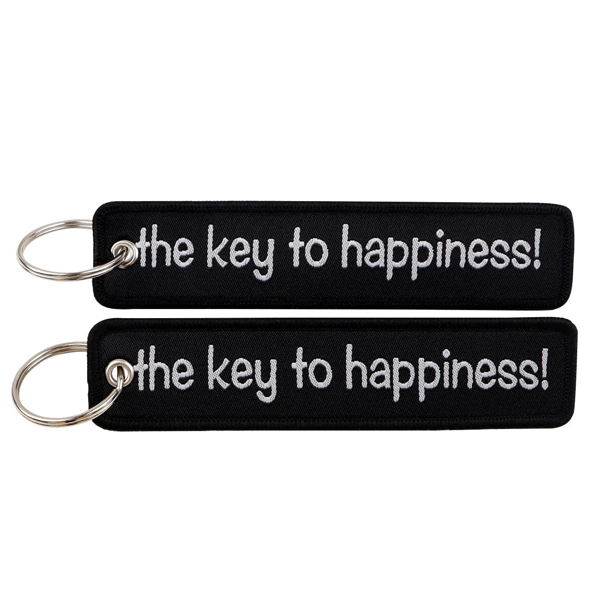 The Key To Happiness Embroidered Keyring Keychain
