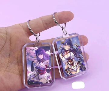 Genshin Impact 'Raiden Shogun x Magatsu Mitake' Keyring Plastic Keychain