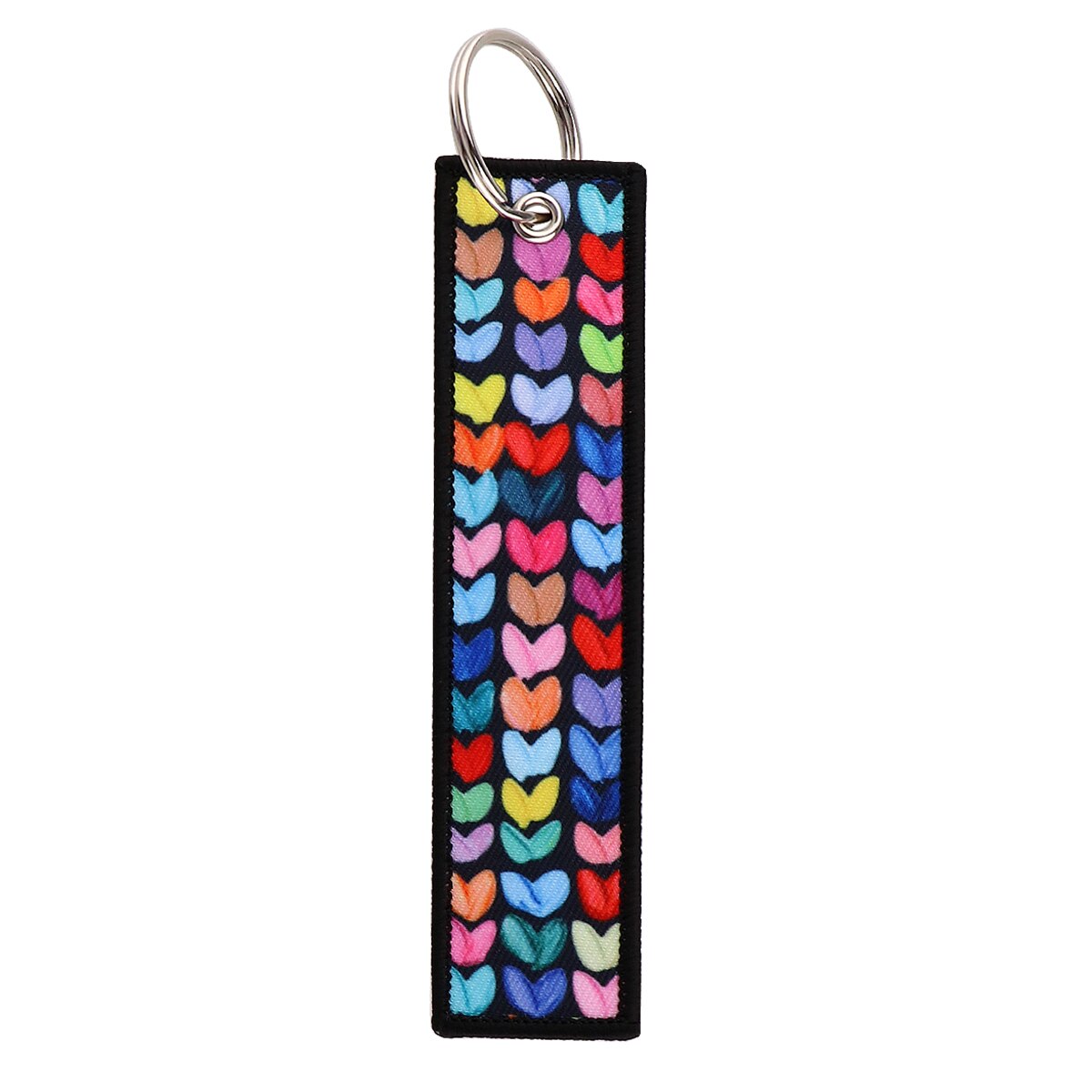 Polka Daub Hearts Embroidered Keychains