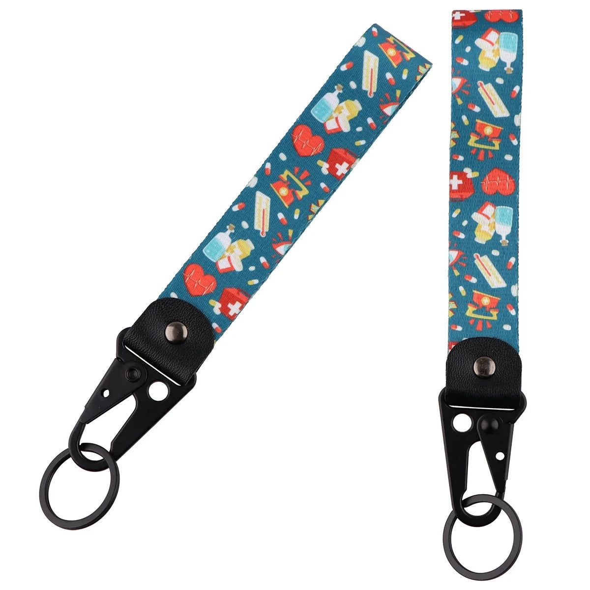 Medical Items Wrist Lanyard Keychain with Keyring Clip