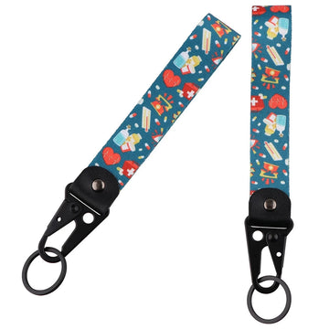 Medical Items Wrist Lanyard Keychain with Keyring Clip