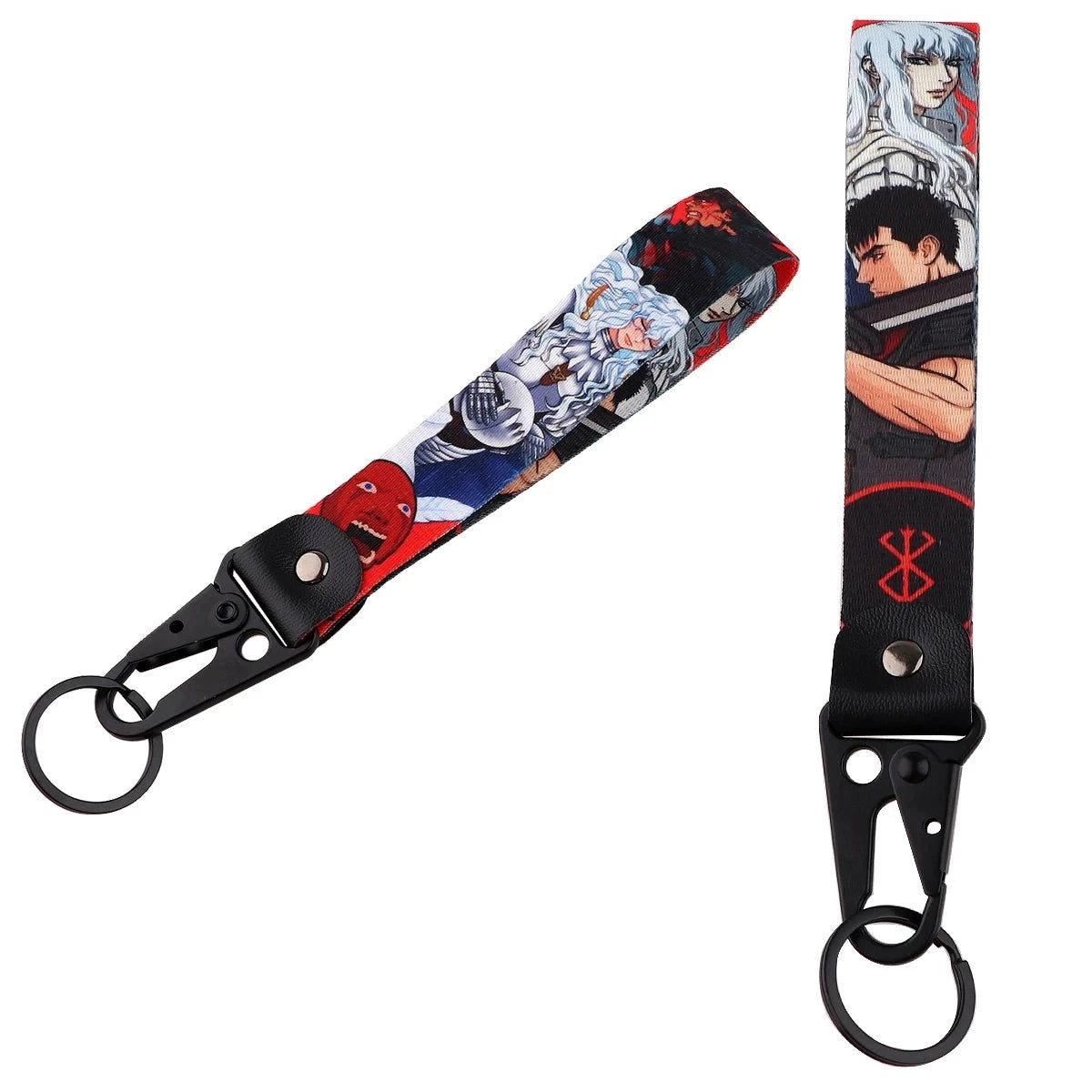 Berserk 'Griffith x Guts' Wrist Lanyard Keychain with Keyring Clip