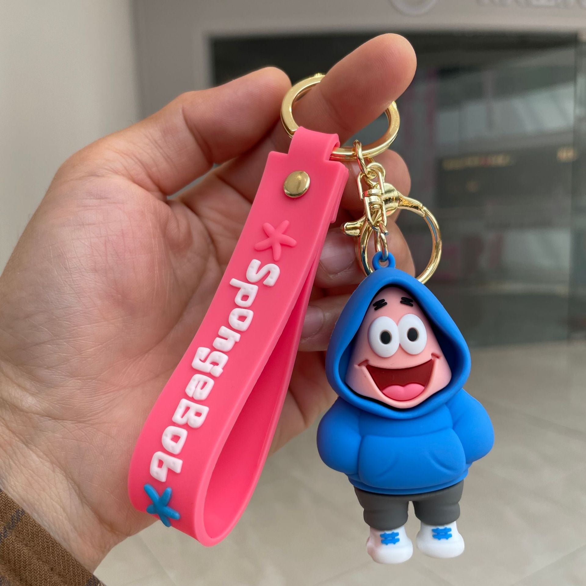 SpongeBob SquarePants Anime 'Patrick | Blue Hoodie' Keyring PVC Keychain