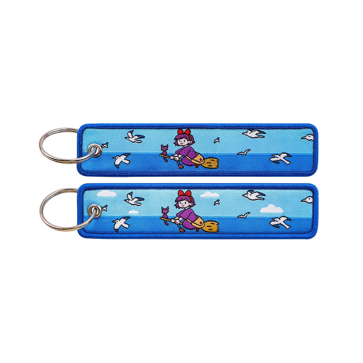 Kiki’s Delivery Service Flying Chibi Embroidered Keychain