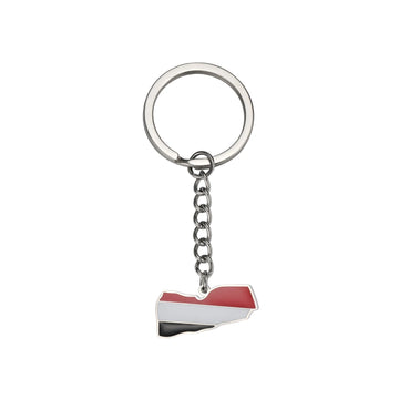 Flag Map 'Yemen' Keyring Metal Keychain