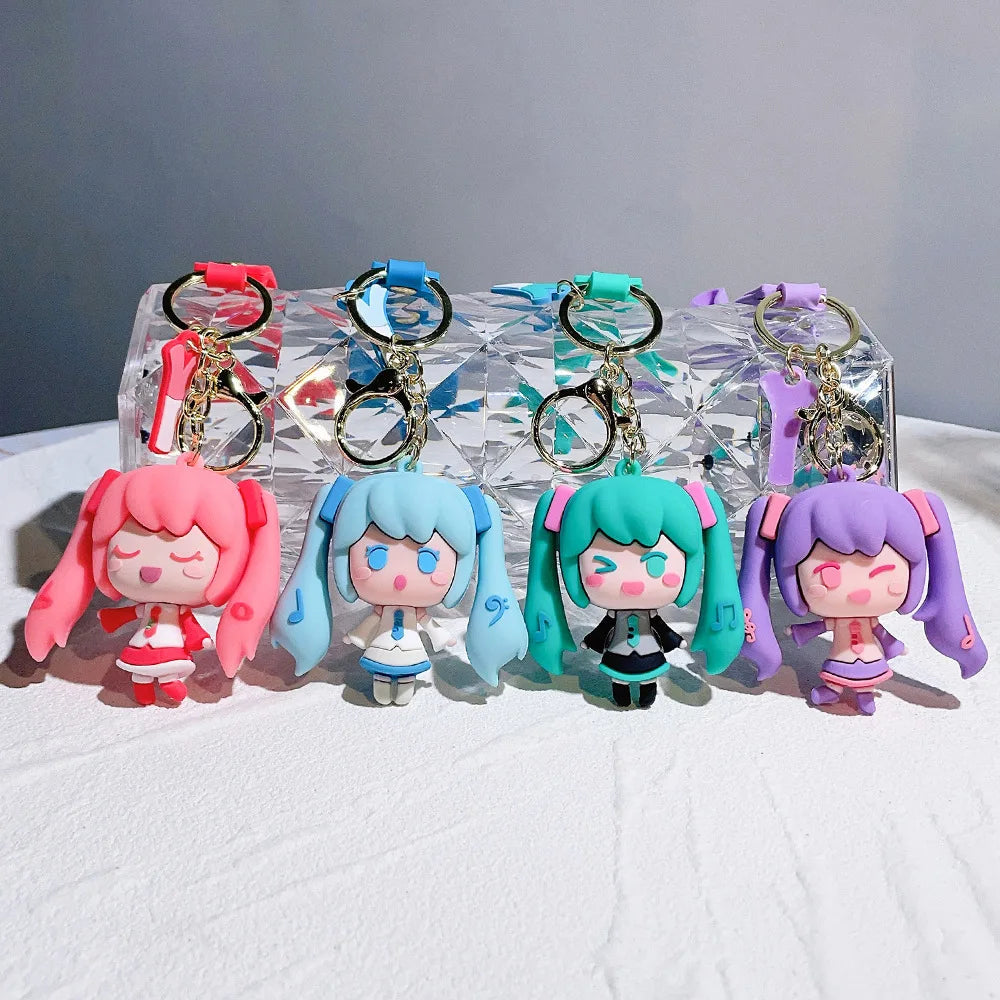 Vocaloid 'Hatsune Miku | Purple Hair Mascot' Silicone Keyring Keychain
