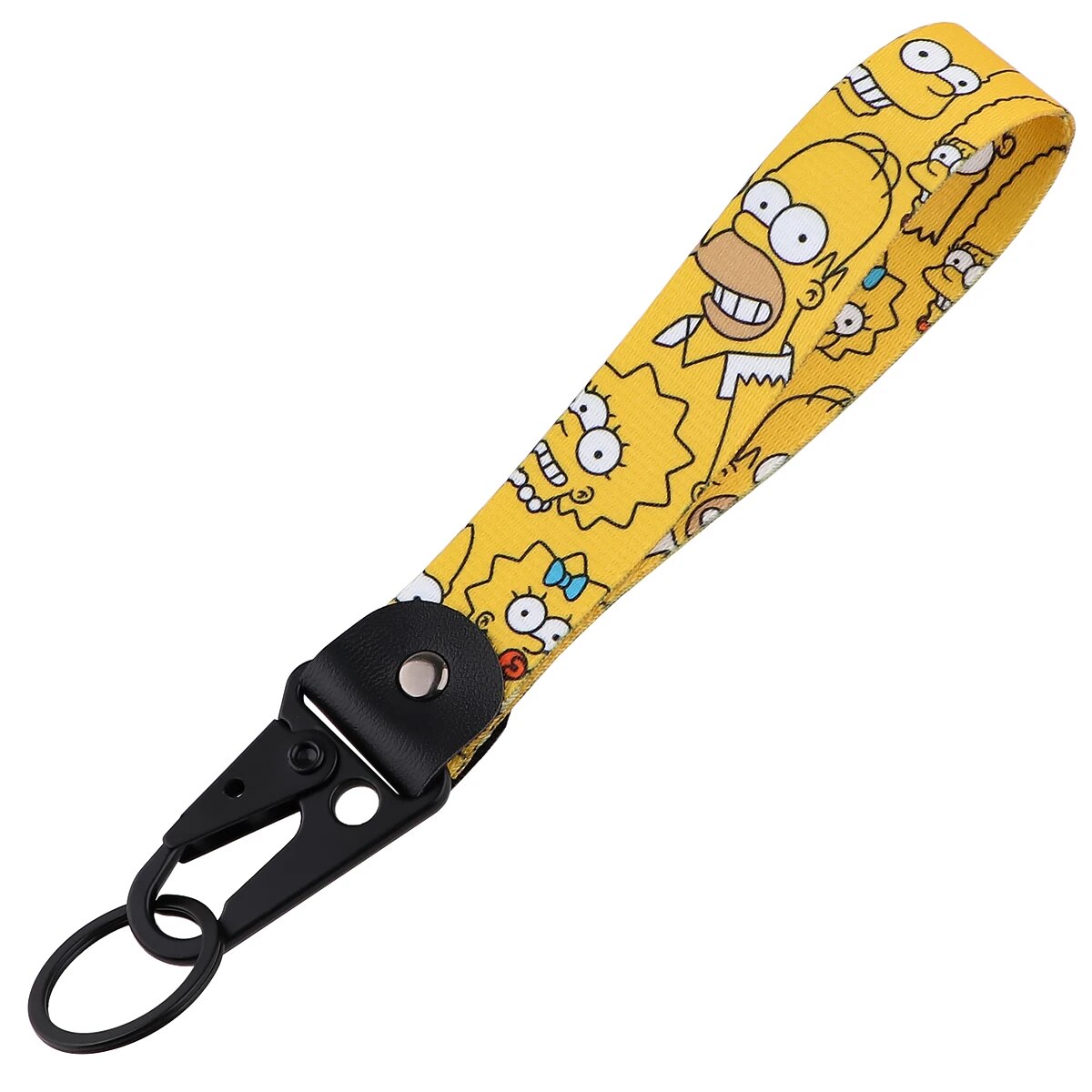 The Simpsons Wrist Lanyard Keychain with Keyring Clip