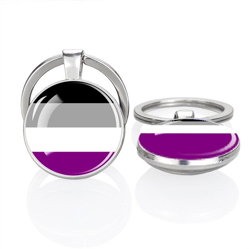 LGBT Flag 'Demisexual' Keyring Glass Keychain