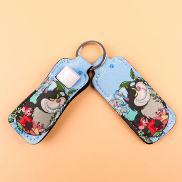 Cinderella ‘Lucifer with Jaq and Gus' Lipstick Holder Keychain