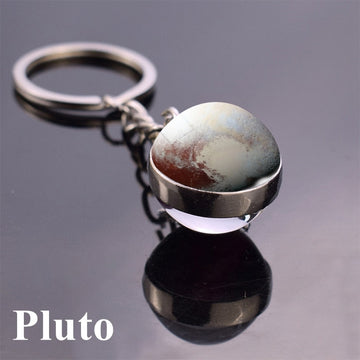 Planet 'Pluto' Keyring Glass Keychain