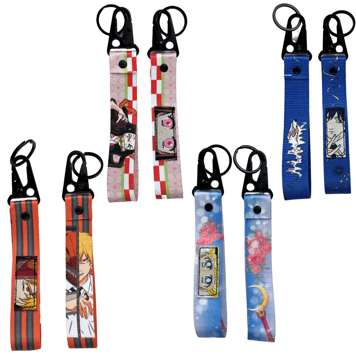 Sailor Moon Wrist Lanyard Keychain with Keyring Clip