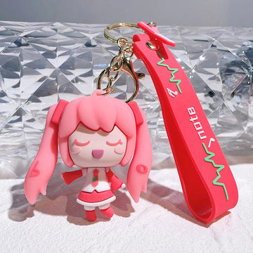 Vocaloid 'Hatsune Miku | Pink Hair Mascot' Silicone Keyring Keychain