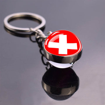 Europe Flag 'Switzerland' Keyring Metal Keychain