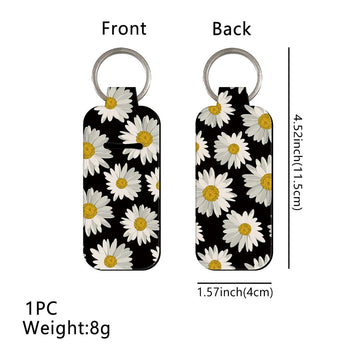 Art of Nature White Daisies Lipstick Holder Keychain