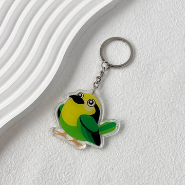 Love Bird 'Yellow Collared Feather' Acrylic Keyring Keychain