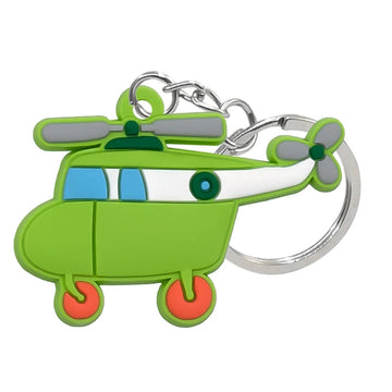 'Cute Green Helicopter' Keyring PVC Keychain