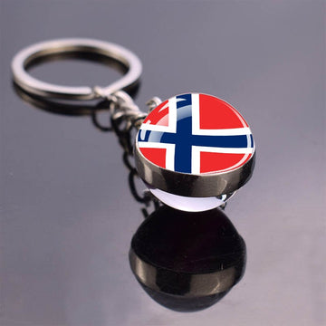 Europe Flag 'Norway' Keyring Metal Keychain