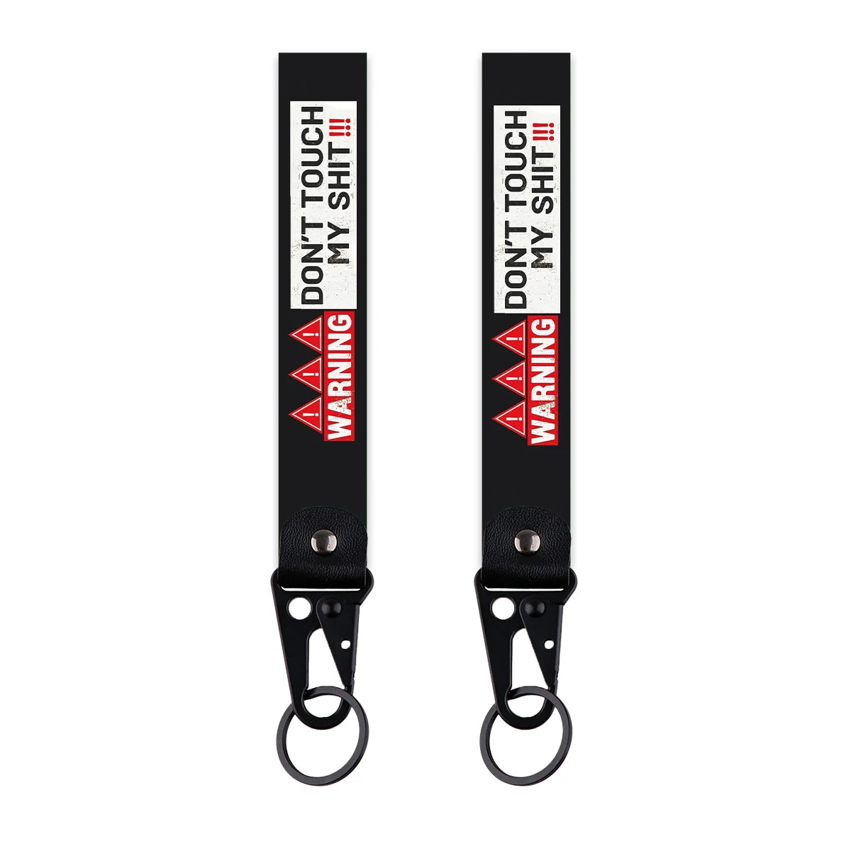 Warning 'Don't Touch My Sht' Wrist Lanyard Keyring Clip Keychain