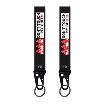 Warning 'Don't Touch My Sht' Wrist Lanyard Keyring Clip Keychain