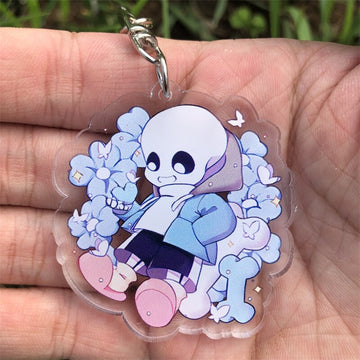 Undertale Sans 'Flowey Sans' Keyring Plastic Keychain