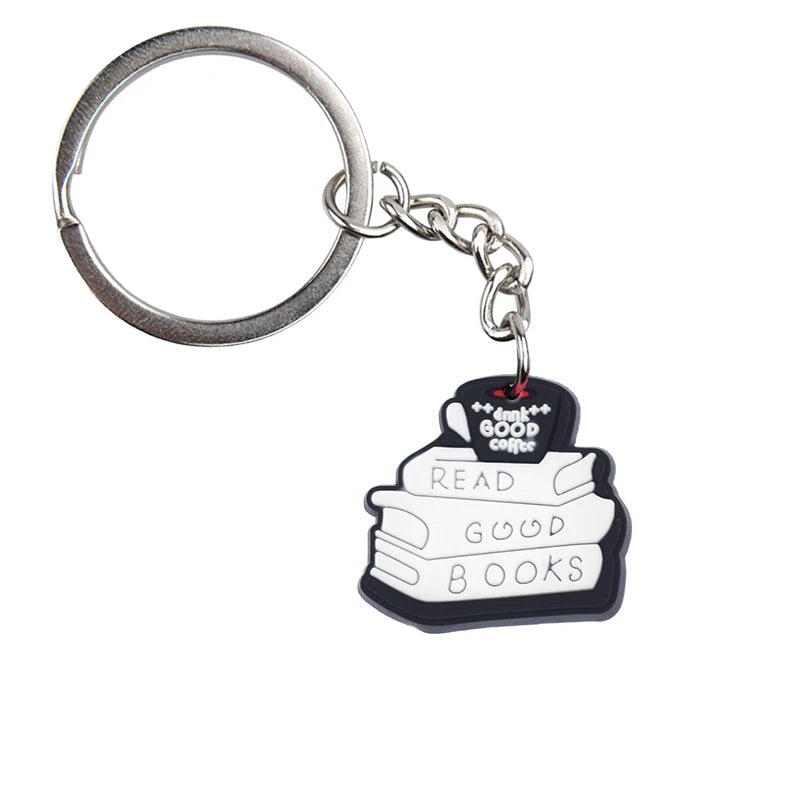 'Drink Good Coffee | Read Good Books' Keyring PVC Keychain
