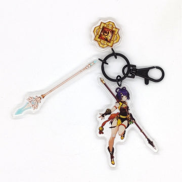Genshin Impact Eye of God Weapon 'Xiangling' Keyring Acrylic Keychain