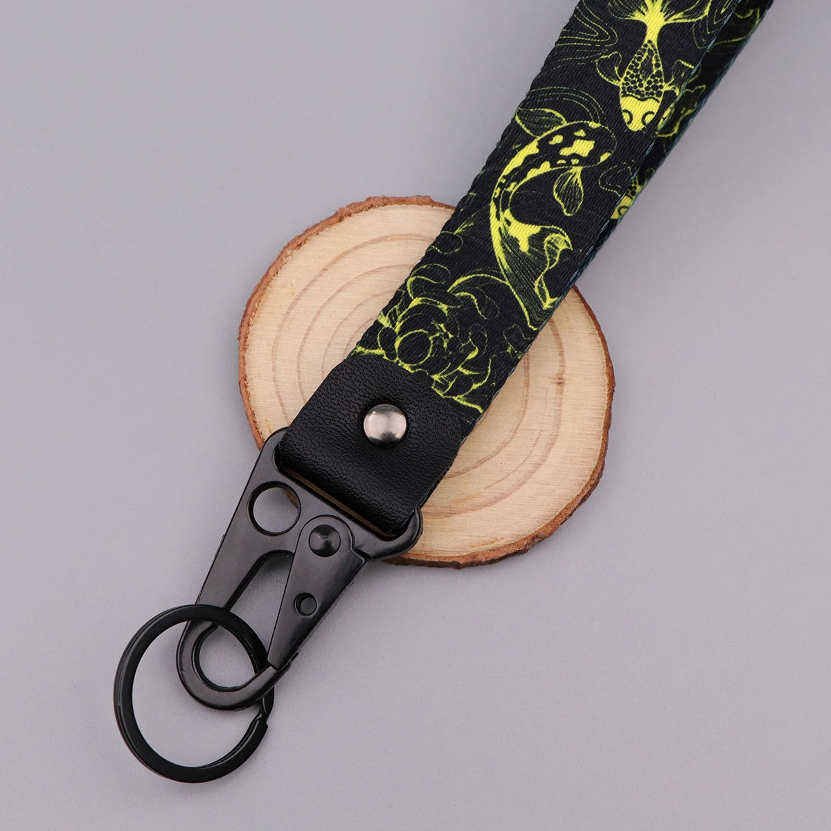 Golden Koi Wrist Lanyard Keyring Clip Keychain