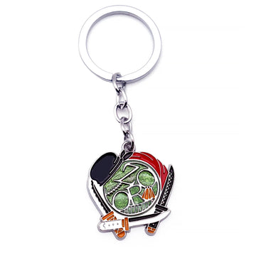 One Piece Zoro Signature Hat and Swords Enamel Keychain