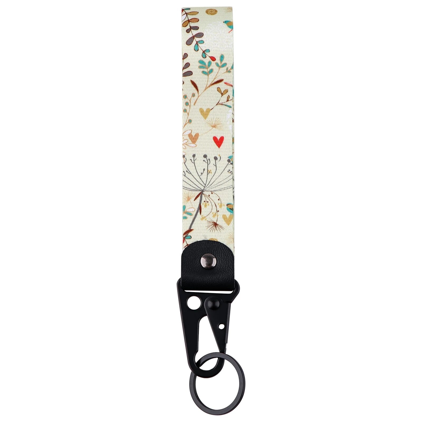 Elodie Nordic Woodland Wrist Lanyard Keychain with Keyring Clip