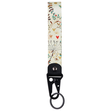 Elodie Nordic Woodland Wrist Lanyard Keychain with Keyring Clip