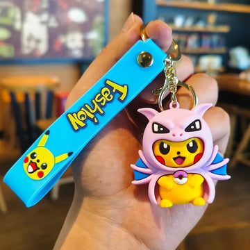 Pokemon 'Pikachu x Pink Charizard Cape' PVC Keyring Keychain