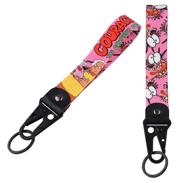 Courage the Cowardly Dog Wrist Lanyard Keychain with Keyring Clip