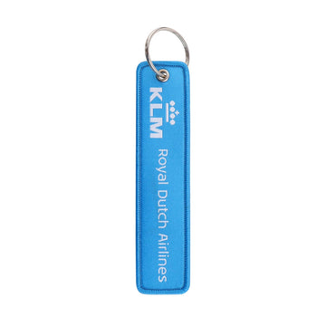 Airline Tag 'KLM Royal Dutch Airlines' Embroidered Keyring Keychain