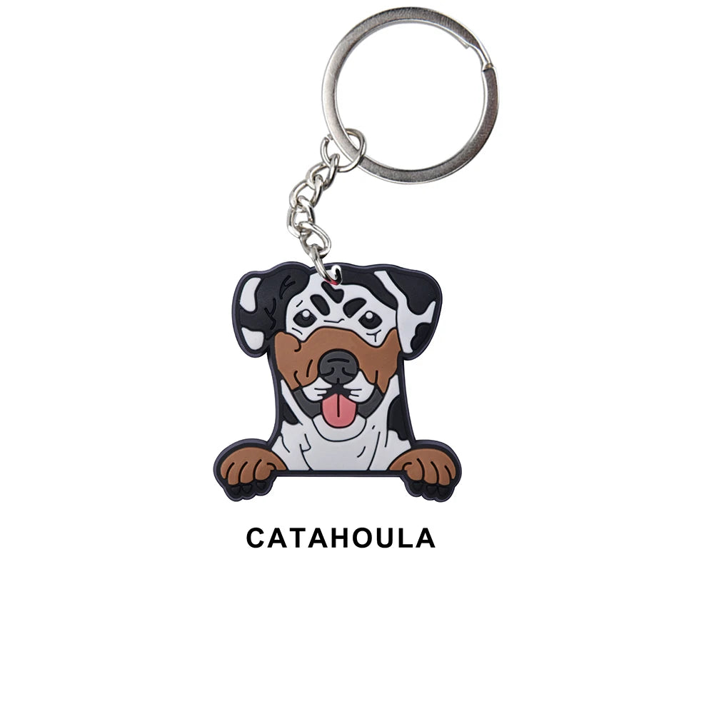 Dog 'Catahoula' Keyring Rubber Keychain