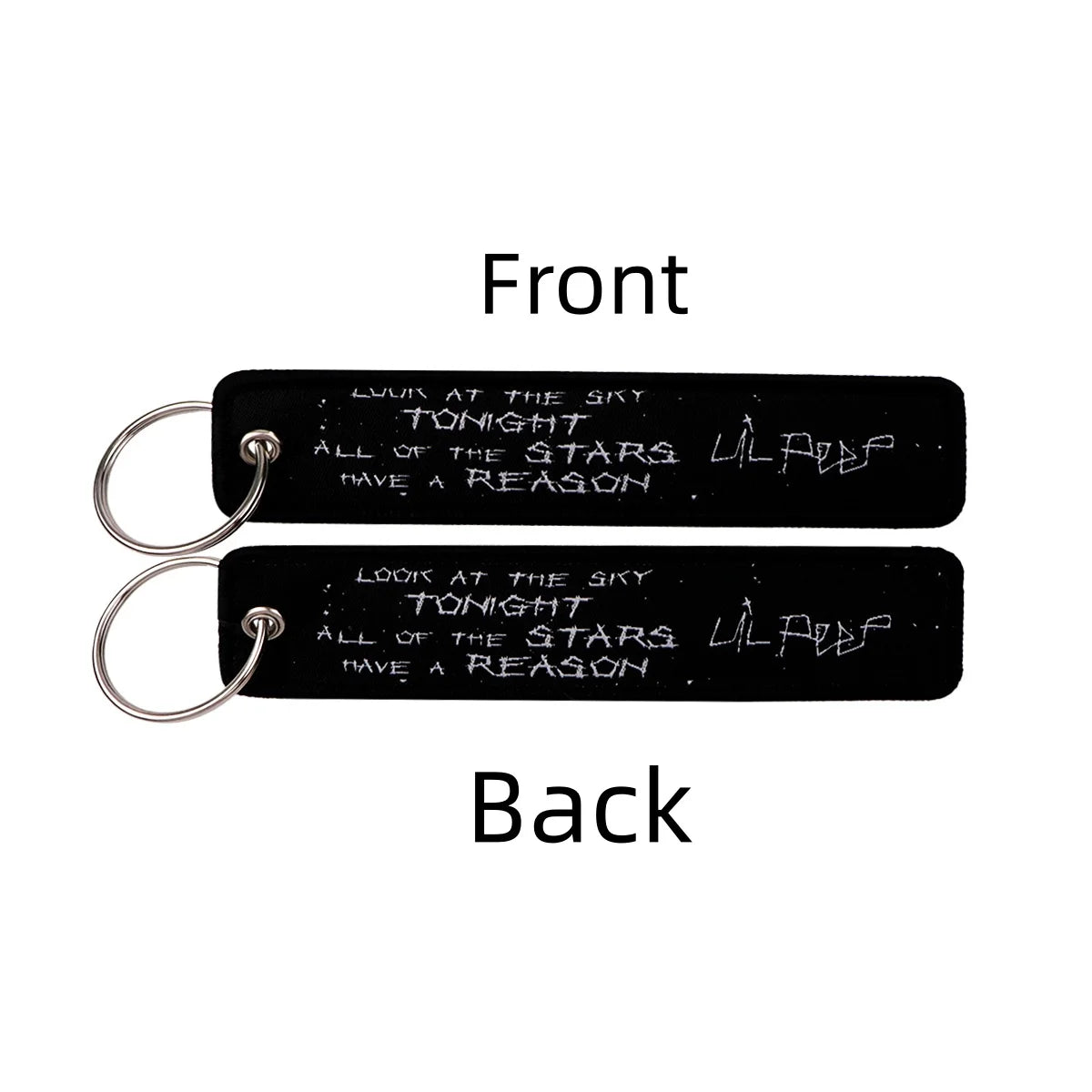 Look At the Sky Tonight All of the Stars Have A Reason Embroidered Keyring Keychain