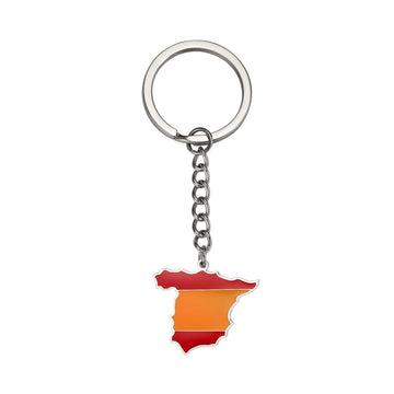Flag Map 'Spain' Keyring Metal Keychain