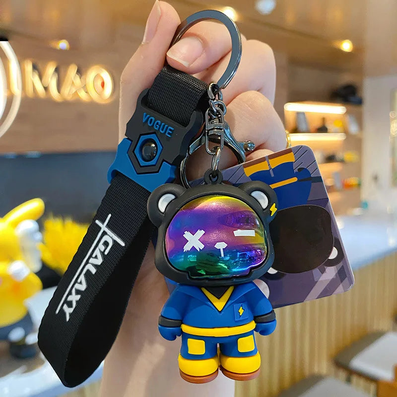 Mechanical Bear 'Cool' Keyring Silicone Keychain