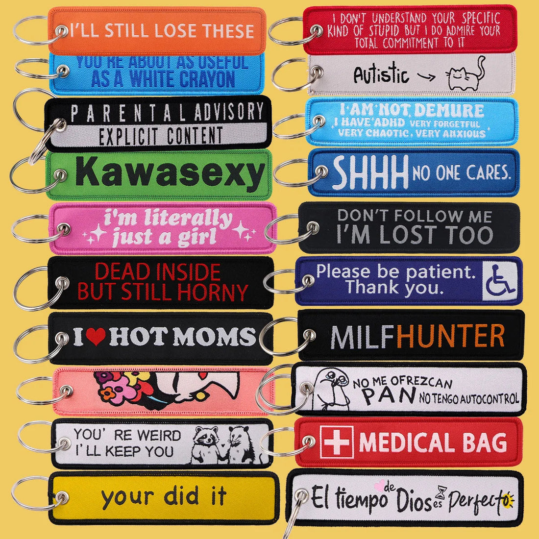 I Know the Voices Aren't Real Embroidered Keyring Keychain