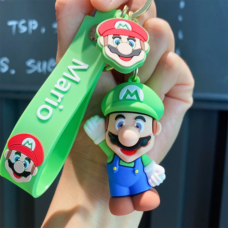 Super Mario 'Green Mario | Waving' Keyring Puppet Keychain