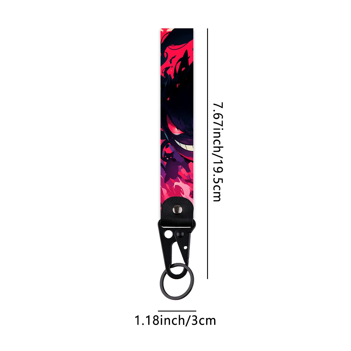 Pokemon 'Poison Gengar' Wrist Lanyard Keyring Clip Keychain