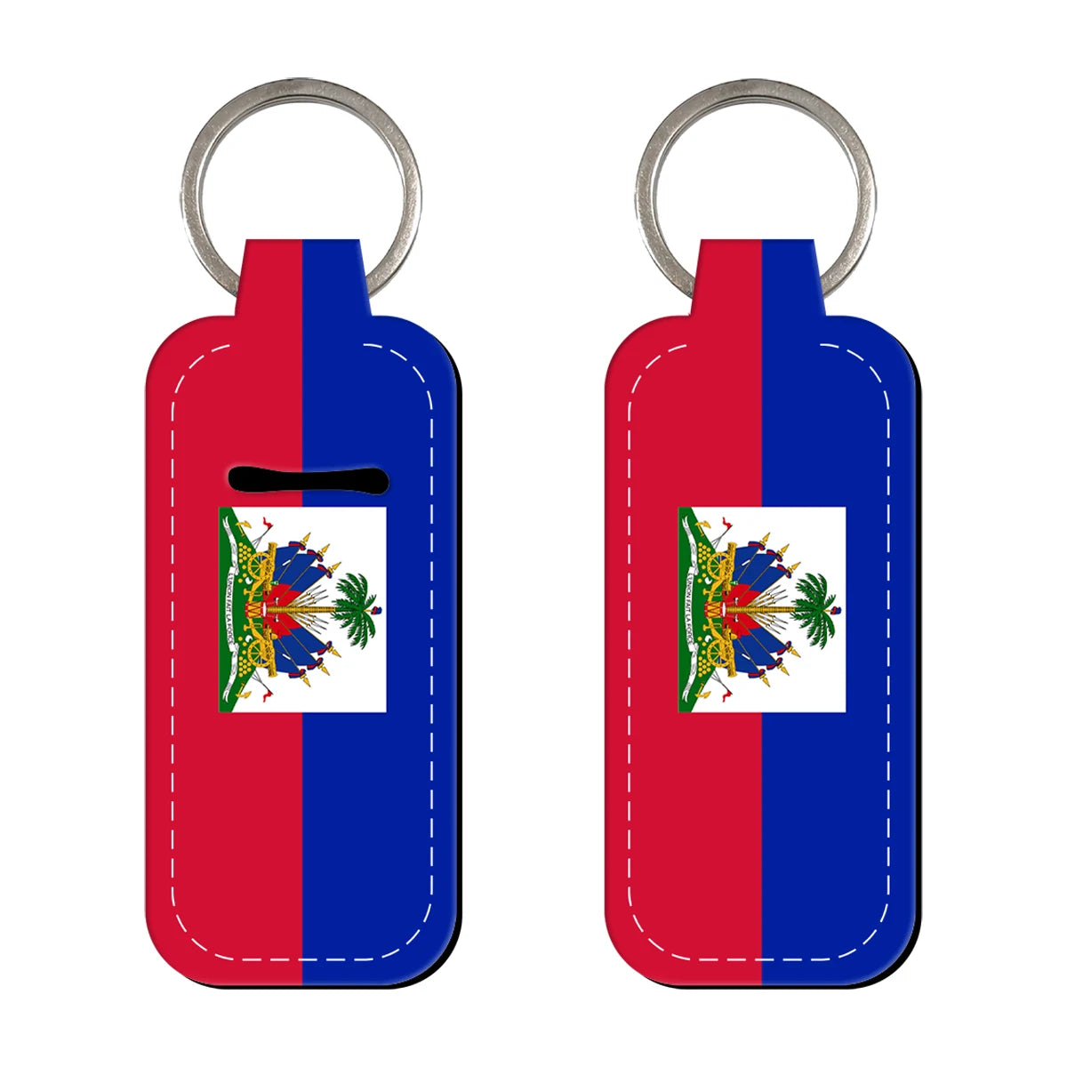Flags of Haiti Lipstick Holder Keychain