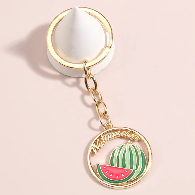 Fruit 'Watermelon' Enamel Keyring Keychain