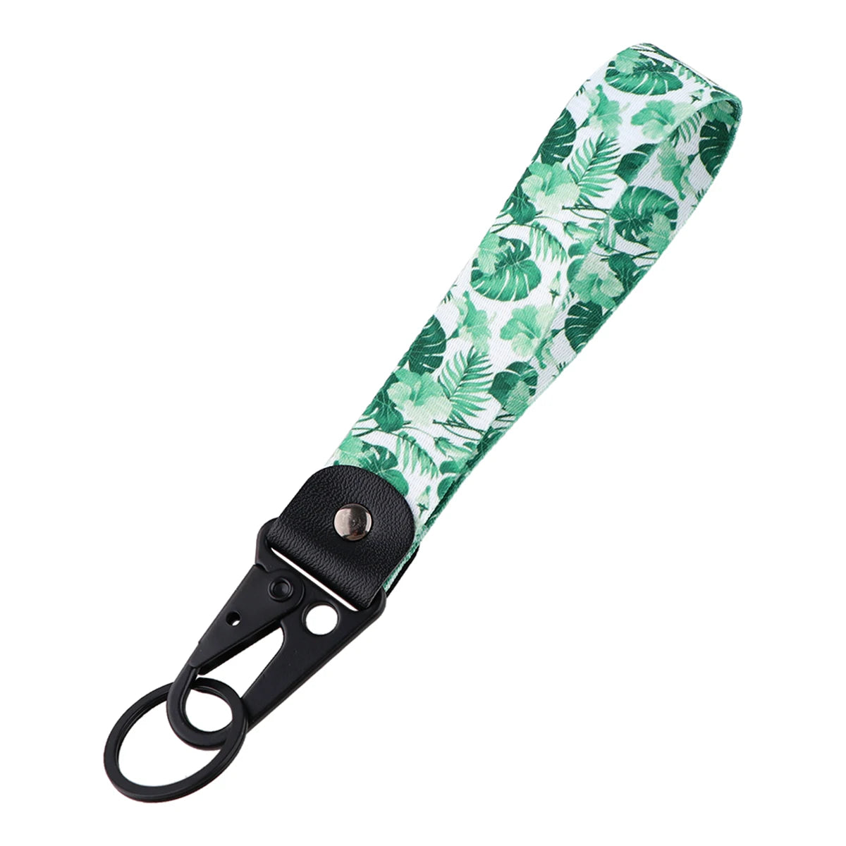 Plant Leaves Series Wrist Lanyard Keychain with Keyring Clip