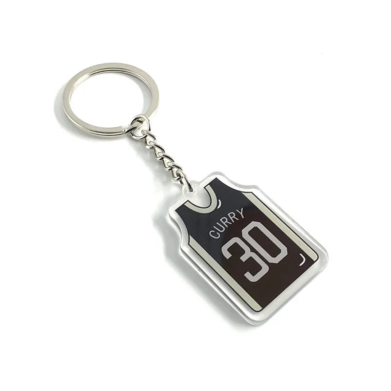 Basketball Jersey 'Stephen Curry 30 | Black' Keyring Acrylic Keychain