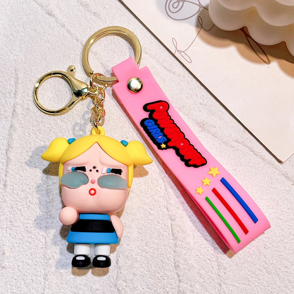Powerpuff Girls 'Chubby Cheeks Bubbles' Keyring Rubber Keychain
