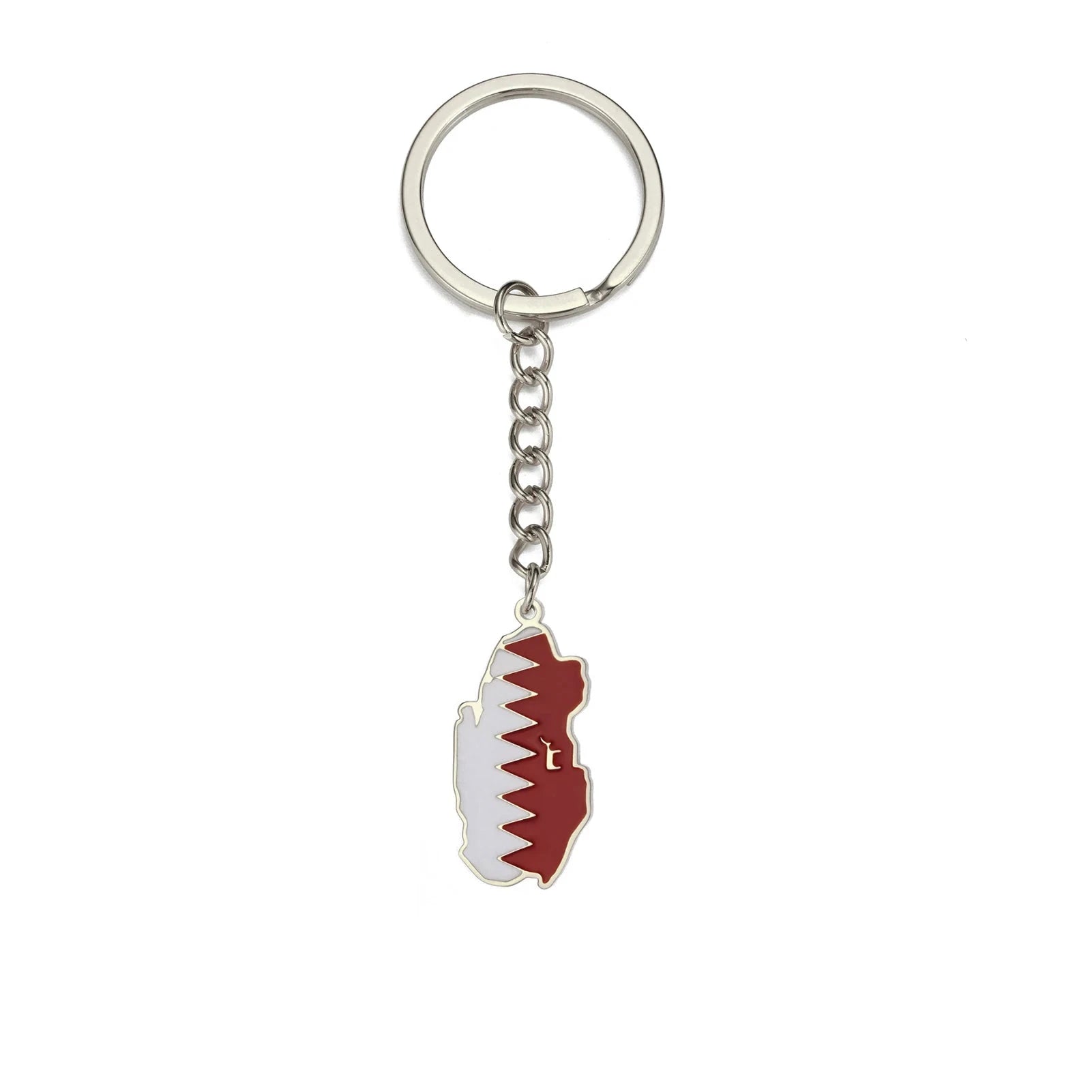 Flag Map 'Qatar' Keyring Metal Keychain