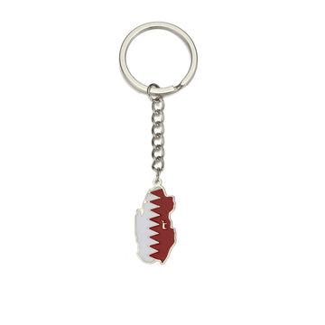 Flag Map 'Qatar' Keyring Metal Keychain