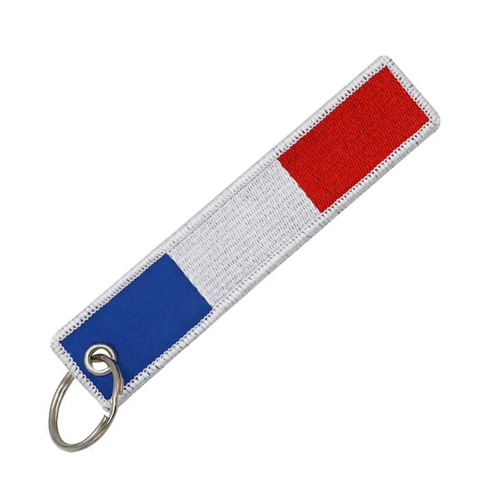 Flag 'France' Embroidered Keychain