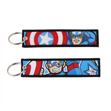 Captain America Embroidered Keychain
