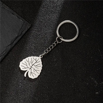 'Aspen Leaf' Keyring Metal Keychain